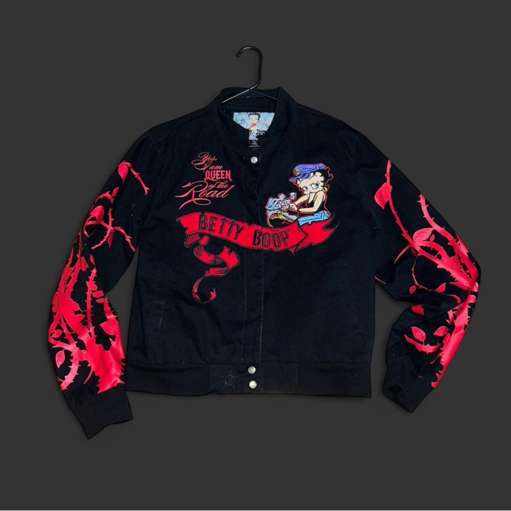 Unique Vintage Black and Red Betty Boop Jacket